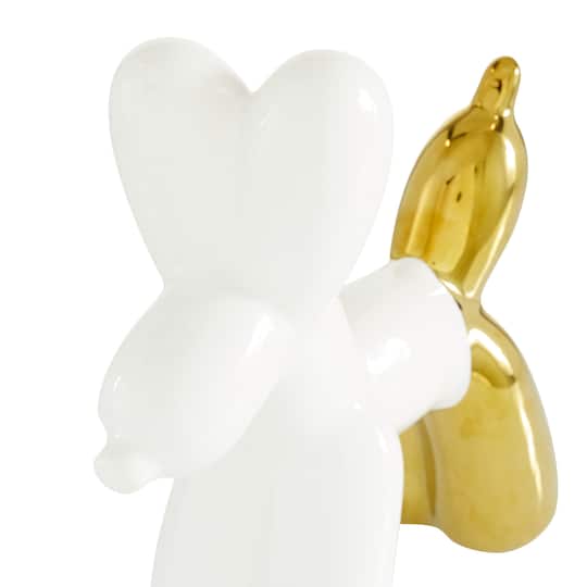 CosmoLiving by Cosmopolitan Gold Ceramic Glam Sculpture, Dog 7" x 7" x 3"